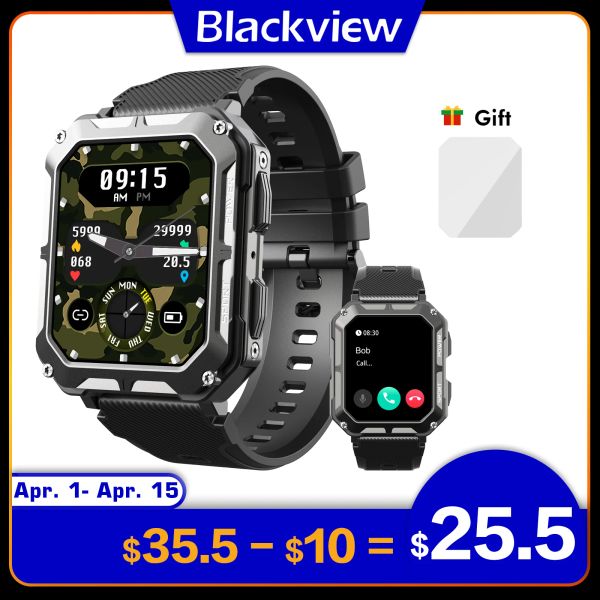 Uhren Blackview Männer Smart Watch Globale Version 1,83 Zoll Bluetooth Anruf Sport Fitness Tracker IP68 Wasserdichte Smartwatch für Xiaomi