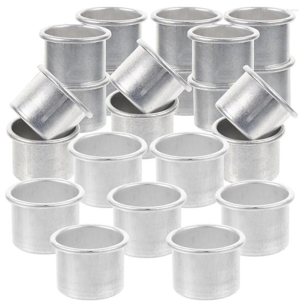 Mum Tutucular 25 PCS Metal Bardak Dekor Parti Parçaları Dekoratif Konteynerler Çay Işıkları Mumlar Alüminyum Ekleme Şamdan Su