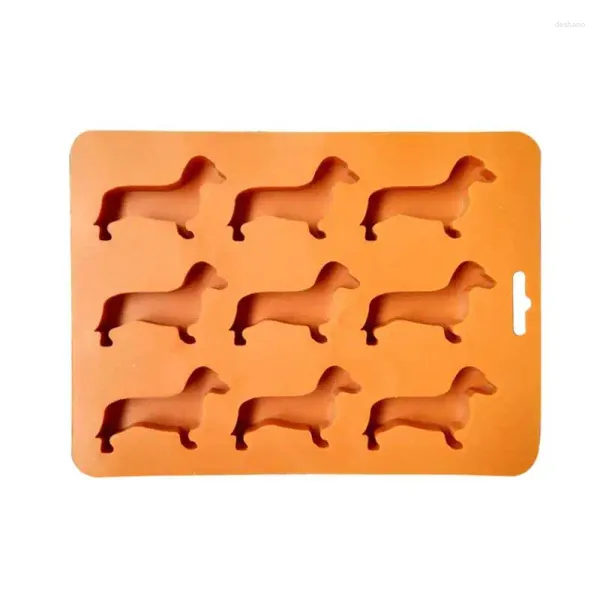 Moldes de cozimento cozinha criativo silicone dachshund filhote de cachorro em forma de chocolate molde de biscoito casa bandeja de gelo ferramentas gota