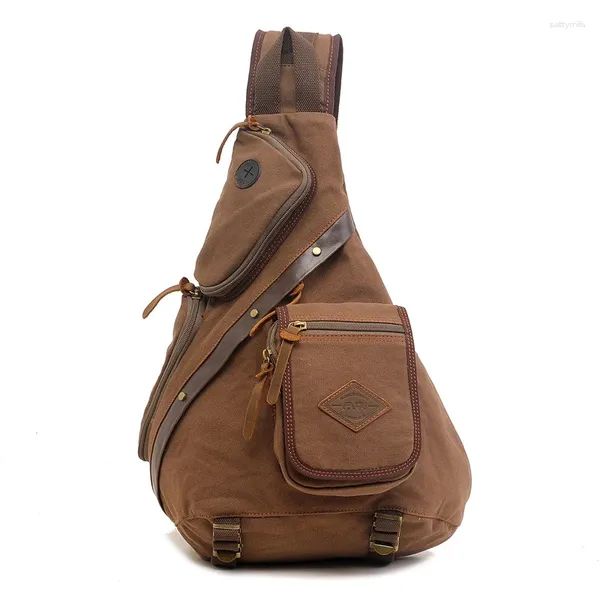 Sacos de cintura Pacotes de Peito Homens Ombro Casual Crossbody Alta Qualidade Lona Viagem Caminhadas Satchel Sling Masculino Messenger Bag