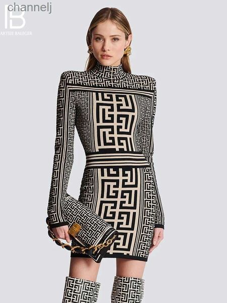 Urban Sexy Dresses PB Geburtstagskleid für Frauen Luxus 2023 Jacquard O Neck Long Sleeves Damenbekleidung Party Abend Club Vestido Herbst Neu yq240327