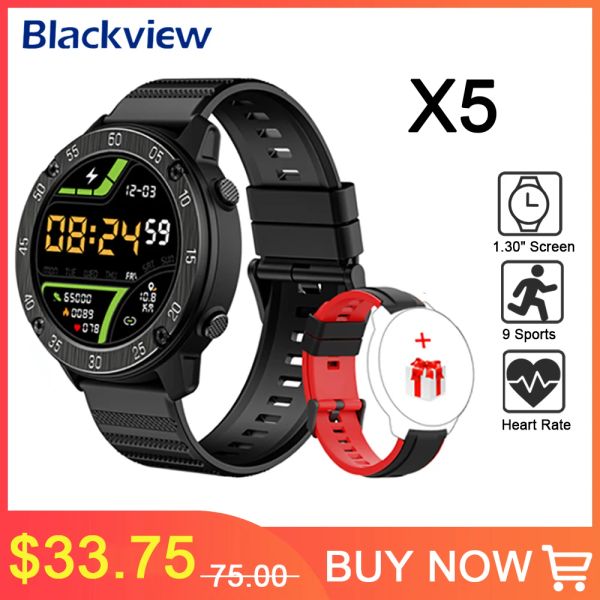 Uhren Blackview X5 Smartwatch für Männer Frauen Schlaf Herzfrequenz Sport Fitness Tracker Smart Watch IP68 wasserdichte Uhren für IOS Android