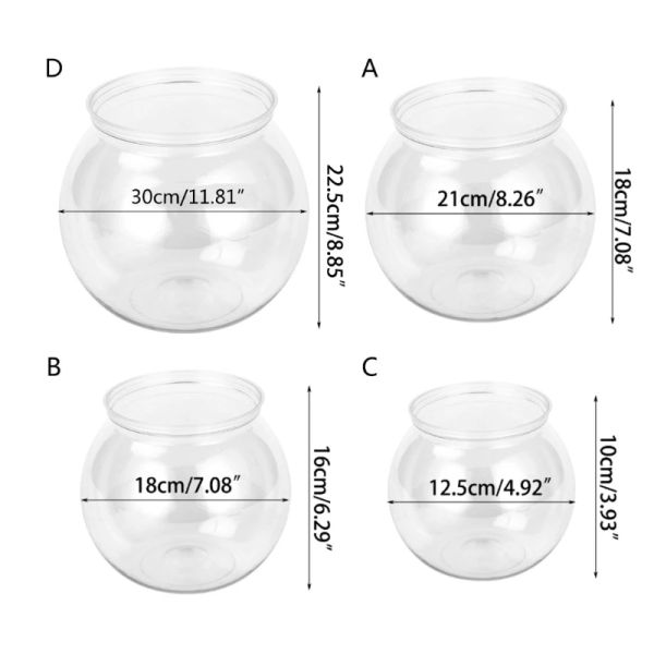 Tanques plásticos tigela de peixes terrário de plantador de bolha transparente para peças centrais decoração de festa