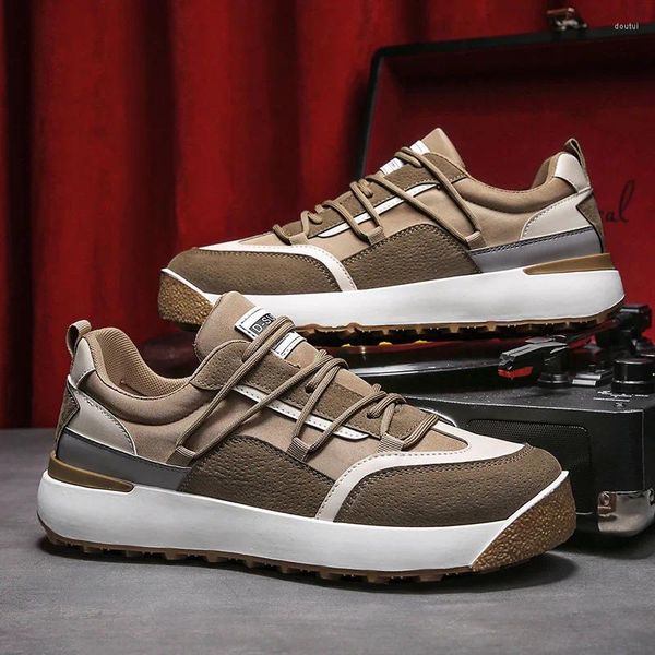 Casual Schuhe 2024 Frühling Trend Ins Leder Nähte Koreanische Version Persönlichkeit Mode Sport Laufen männer