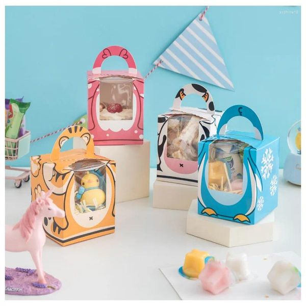 Geschenkpapier Backen Cartoon Mousse Box Kinder Süßigkeiten Spielzeug offenes Fenster tragbare Tasse Kuchen mit Bodenschale