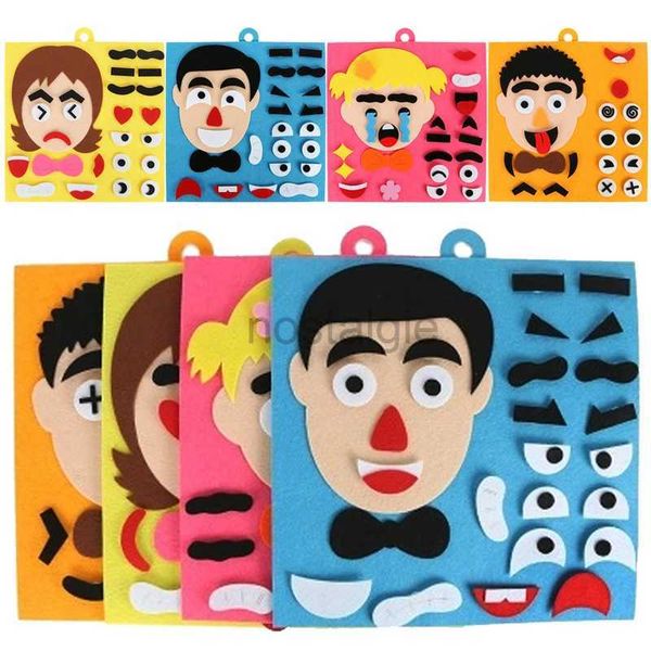 Brinquedos de inteligência 30cm diy crianças brinquedos emoção mudança quebra-cabeça criativo expressão facial aprendizagem montessori para crianças engraçado conjunto 24327