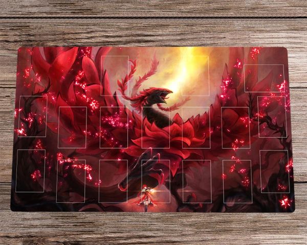 Pad YuGiOh!TCG CCG Playmat Akiza Izinski Black Rose Dragon Gioco di carte Tappetino Zone Borsa Tappetino da scrivania in gomma antiscivolo Tappetino per mouse 60x35 cm