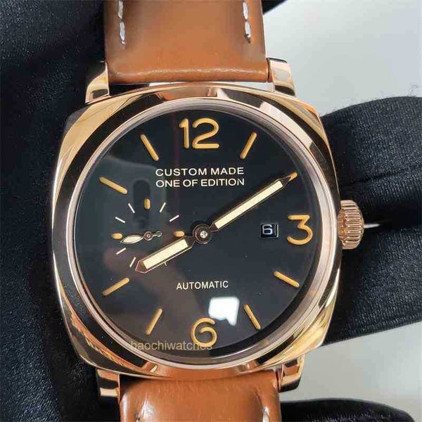 Роскошные мужские механические наручные часы Panerrais Многофункциональные дизайнерские часы Высококачественные сапфировые часы большого диаметра 6Q95