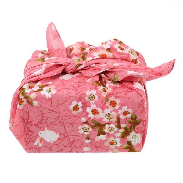 Stoviglie Lunch Box Furoshiki Bento Bag Tovaglia in lino Fazzoletto resistente in filato ritorto