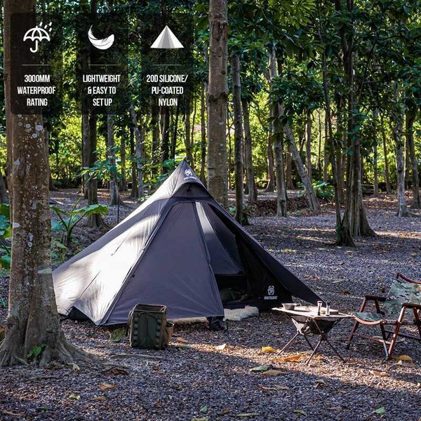 Tendas e abrigos OneTigris TETRA Barraca de acampamento para 1-2 pessoas 3000mm à prova d'água leve mochila Tipi Tent 124 opções de barraca de grade interna disponíveis24327