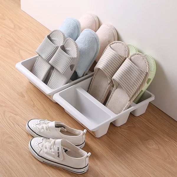 Novo 2024 Simple Modern Nordic Style Economia vertical Slippers Rack Space Organizador de sapatos de sapatos de plástico Cabinete de sapatos de hotel Hotel Sapather Storage 1.