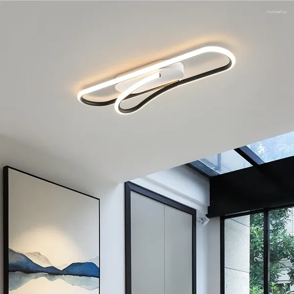 Tavan Işıkları Modern Basit Led Avize Oturma Yatak Odası Yaratıcı Çizgiler Tasarım Lambası Koridor Balkon Koridoru Kapalı Dekor Lambaları