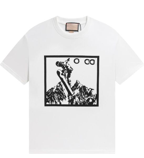 Мужская летняя снежная гора Дизайнерская футболка Мужчины Женщины Мода Ins Уличная одежда Футболки в стиле хип-хоп Мужские повседневные футболки