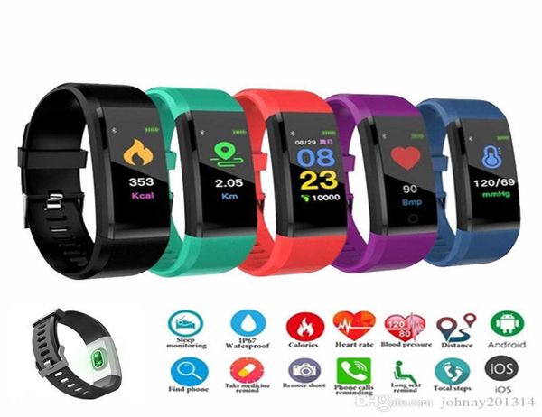 ID 115 Plus Smart Armband Für Bildschirm Fitness Tracker Schrittzähler Uhr Zähler Herzfrequenz Blutdruck Monitor Smart Armband3648008