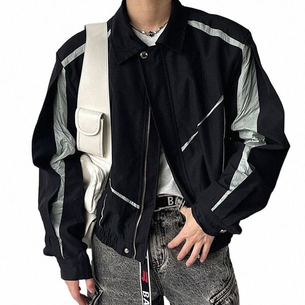 High Street Y2k Streetwear Men Ctrast Jacket Top Fi Trend Functial Assault Jackets Neutro Original Design Zipper Coat c51u #