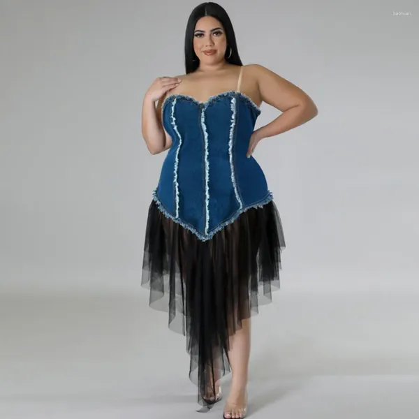 Ethnische Kleidung 2024 Frühling Sommer Afrikanische Kleider für Frauen Plus Größe Abaya Dashiki Damen Traditionelle Afrika Fee Denim Jeans Kleid