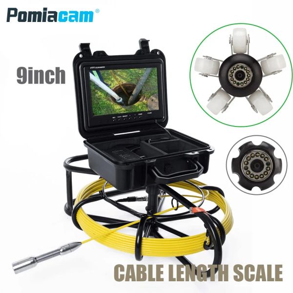 WP9600A 20m Cavo In Fibra di Vetro 9 ''TFT LCD Impermeabile Tubo Fognatura Telecamera di Ispezione Colore 1200TVL 12 Led Endoscopio Snake Camera