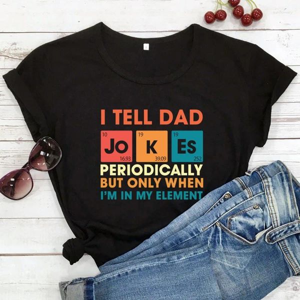 Magliette da donna colorate I Tell Dad Jokes Periodicamente T-shirt Maglietta retrò per la festa del papà
