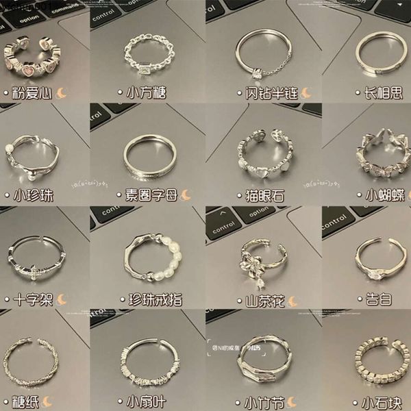 Version Einfacher Ring Unregelmäßiger 925er Sterlingsilber Vielseitiger weiblicher Nischen-Instagram-Stil Design Nicht verblassende Kombination