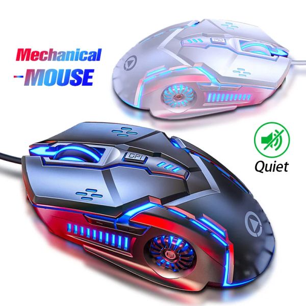 Mäuse FONKEN Wired USB Mouse für Computer PC Maus Gamer Laptop LED-Hintergrundbeleuchtung Silent Mause Gaming 4 Level DPI 6 Button Game Mäuse