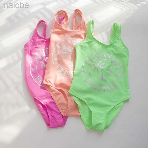 Costume intero in nylon stile euro-americano per ragazze Stampa cocco semplice Costumi da bagno per bambini 7-14 anni Costumi da bagno 24327