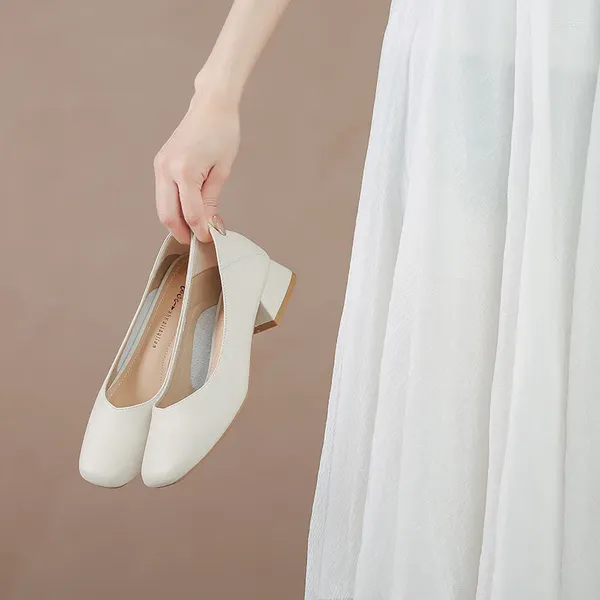 Модельные туфли 2024 для женщин, однотонные женские туфли на высоком каблуке с закрытым носком и шнуровкой на манжетах