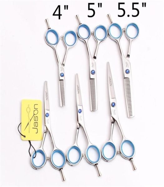 4quot 5quot 55quot Jason Brand Styling Tool Forbici per sfoltire Cesoie da taglio Parrucchiere Set per capelli professionale J1117 220227284289