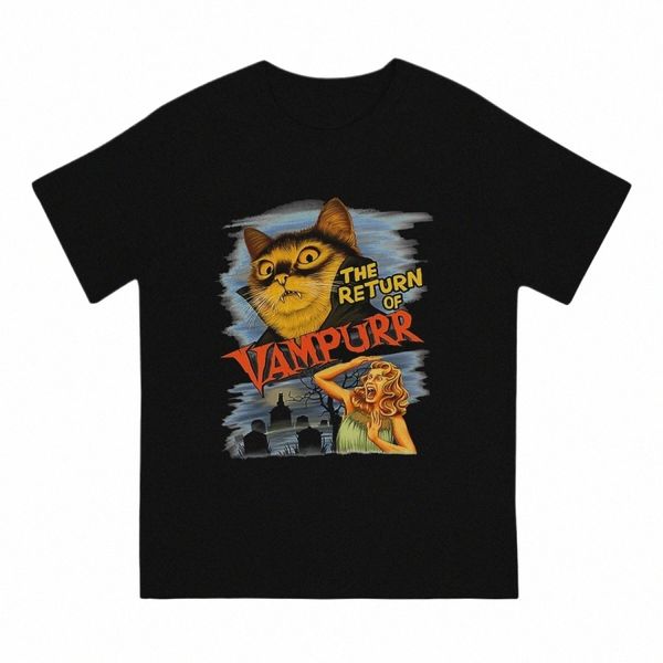 Cat Vampire T-shirt da uomo Cat Il ritorno di Vampurr Divertente Tees Manica corta Colletto tondo T-shirt Cott 4XL 5XL Tops w0iX #