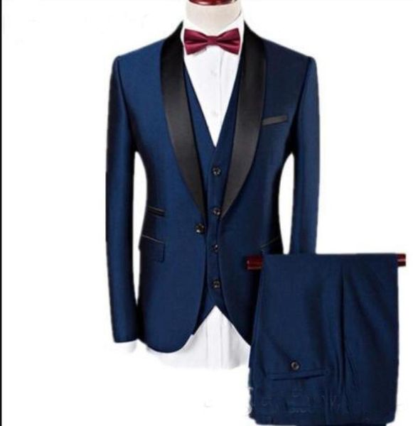 Smoking dello sposo su misura Groomsmen Morning Style uomo Picco risvolto Groomsman Men039s Abiti da sposa Festa serale Wear5214426