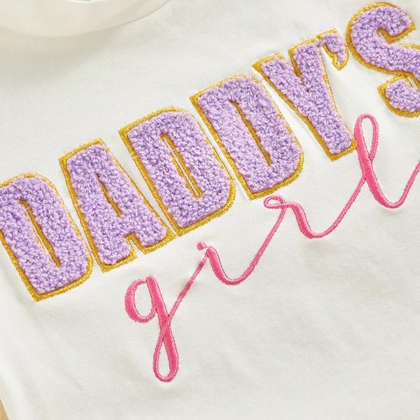 Kleidungssets Baby Mädchen Sommer Outfit Daddys Kurzarm T-Shirt Elastische Taille Shorts Set Lässig