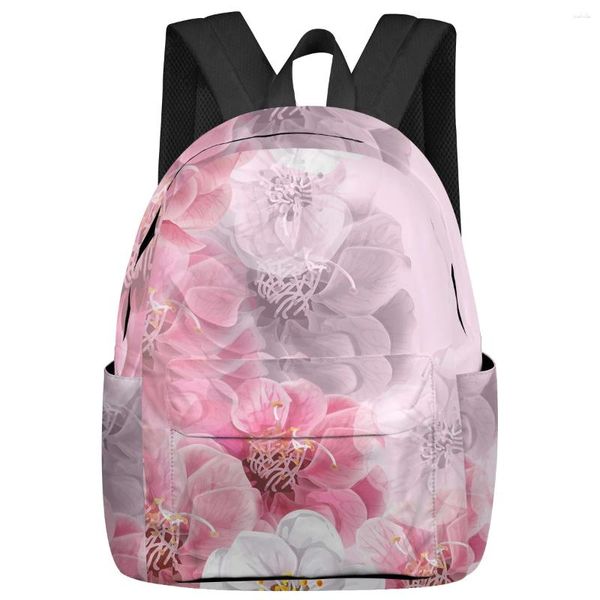 Zaino Fiore Rosa Donna Uomo Zaini Scuola multitasche impermeabile per studenti Ragazzi Ragazze Laptop Book Pack Mochilas