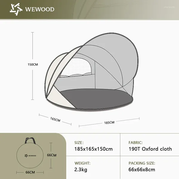 Палатки и навесы WEWOOD Сверхлегкая пляжная палатка для 1-2 человек, легкий набор, уличная игрушка, портативная автоматическая с серебряным задним покрытием