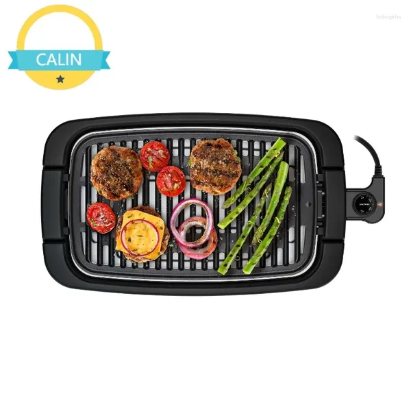 Kochgeschirr-Sets Chefman Smokeless Indoor Electric Grill Einstellbare Temperaturregelung Spülmaschinenfeste Teile