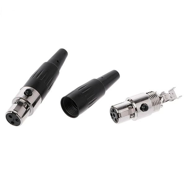 2024 1PCS Hochwertiges Mini XLR 3 4 -Stift Female Stecker kleiner XLR -Audio -Mikrofonanschluss für Mikrofonlötungen unkomplizierter hochwertiger XLR für