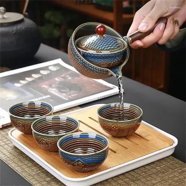 Teegeschirr Sets Teekanne Home Maker Tragbare Chinesische Rotation Keramik Infuser 160 ml Gongfu Reise Einzel Liefert 360