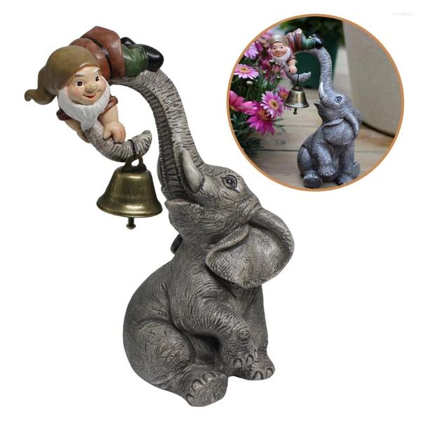 Decorazioni da giardino Ornamenti di elefanti Decorazione artigianale Scultura in resina Statua per uso domestico all'aperto Modello realistico di casa