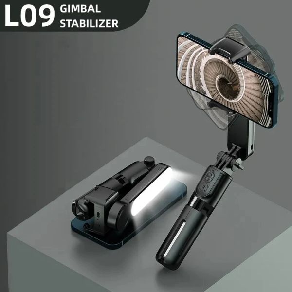 Gimbals Handheld Gimbal Stabilisator Selfie Stick L09 Bluetooth Handy Halter Einstellbare Füllen Licht Selfie Stand Für IPhone/Xiaomi