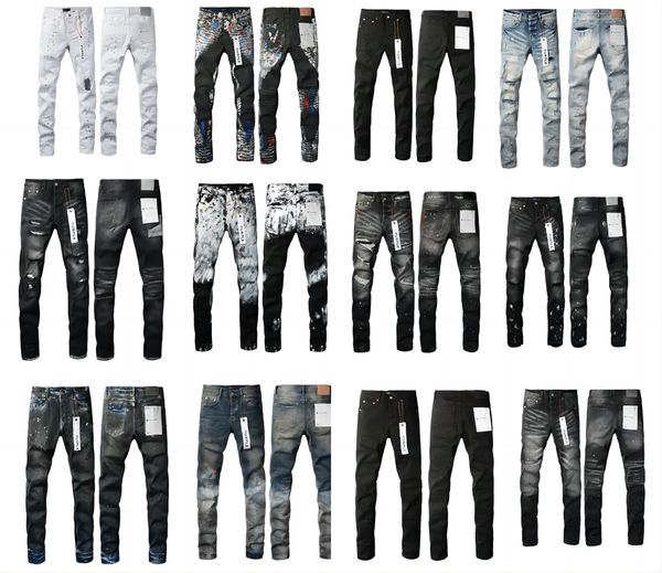 Kostenlose Versanddesigner lila Brand Jeans für Männer Frauen Hosen Purple Jeans Sommerloch Hight Qualität Stickerei Lila Jean Jeans Hosen Herren Purple Jeans