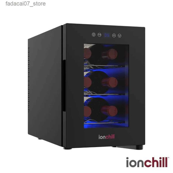 Frigoriferi Congelatori Cantinetta per vino Ionchill da 6 bottiglie Mini frigorifero da 13 litri con portabottiglie e controllo della temperatura Q240326