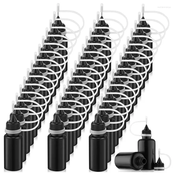 Garrafas de armazenamento 100 pcs 10 ml plástico preto agulha ponta cola espremer garrafa mini lightproof