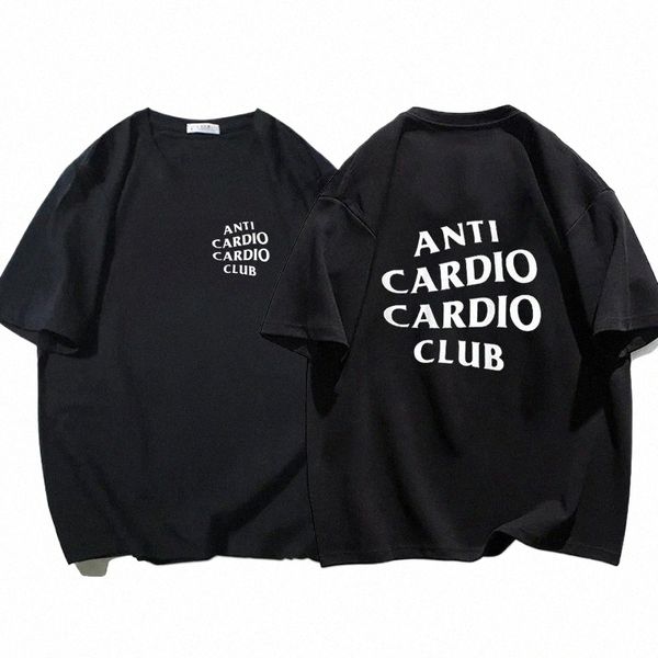 Plus Size Anti Car Club T Shirt Gym Life Lettera Stampa T-shirt Cott Maglietta per donna Uomo Abbigliamento Oversize Tee maschile Estate G9yn #