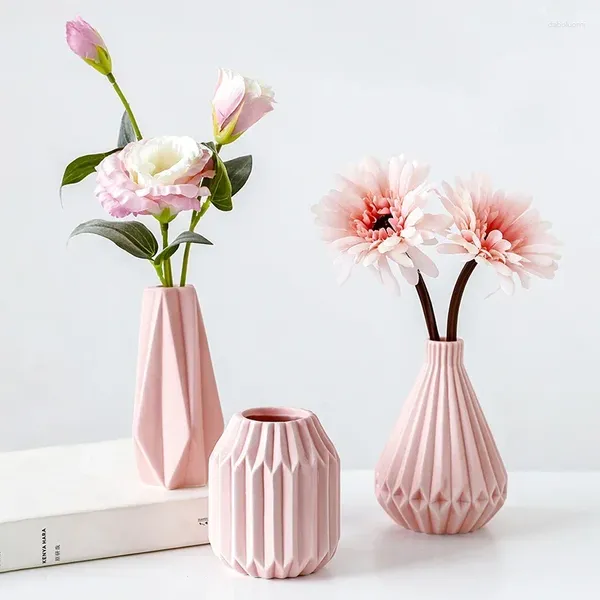 Vasos flores secas vaso hidropônico sala de estar decoração cerâmica origami artesanato ornamentos decoração para casa acessórios