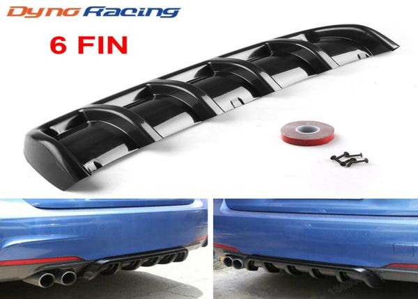 25quotx 5quot Kit universale per auto Copertura paraurti posteriore Trim Shark Fin Spoiler Lip Diffusore Materiale ABS di alta qualità8536384