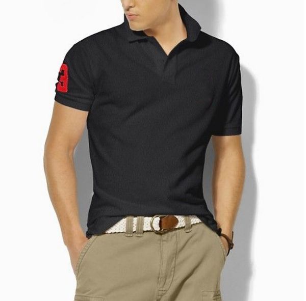 Clássico dos homens grande cavalo bordado t camisa designer polo camisa polos high end polo moda polo colar masculino topo de manga curta