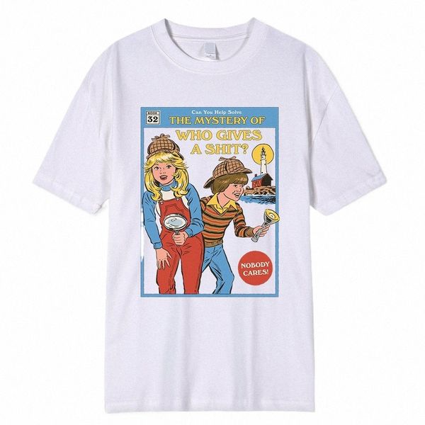Você pode ajudar Soe o mistério de quem dá uma merda Men T Shirt Fi Casual Street Oversize Tshirt Loose Cott Tee Clothing A9Po #
