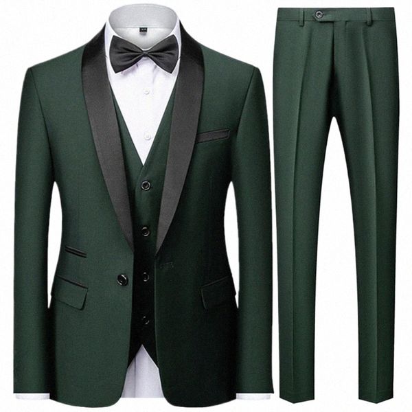 Luxo completo terno masculino 2023 novo em blazer calças colete 3 peças define formal elegante busin festa de casamento noite calça ternos y1QH #