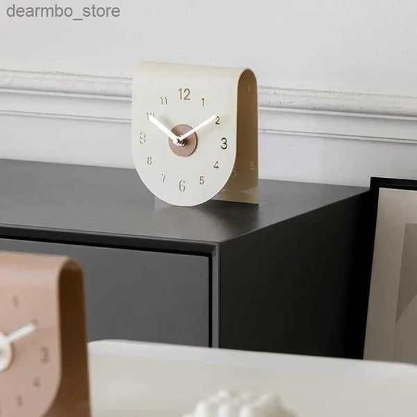 Relógios de mesa de mesa minimalista cimento nórdico relógio de mesa redondo relógio de mesa de concreto nórdico ins decoração de casa escritório decoração de mesa ornamentos presente24327