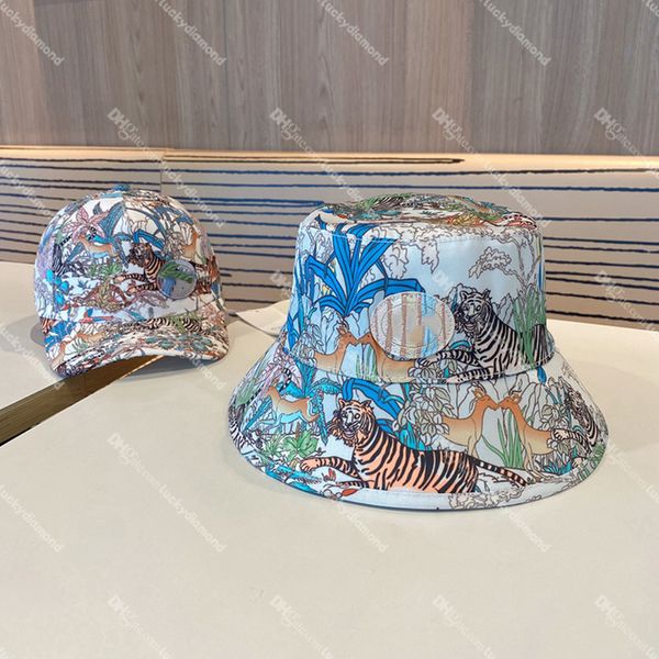 Berretti con stampa tigre Lovers Casquette Summer Travel Lady Visiere Berretti Sport Bucket Hats per Uomo Donna