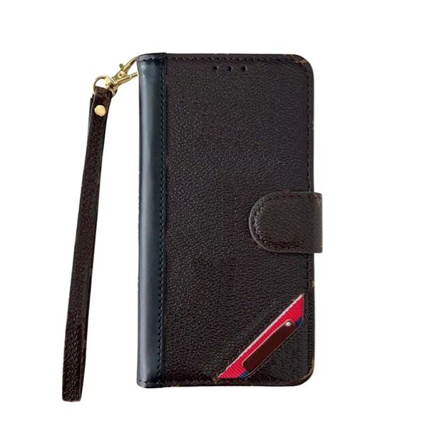 6 Kartenhalter-Designer-Handyhüllen für iPhone 15 15pro 14 14pro 13 13pro 12 pro max Leder Deluxe Wallet Phone Cover Case mit Armband