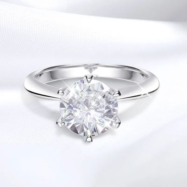 Smyoue GRA Сертифицированное кольцо с муассанитом 1-5 карат VVS1 Lab Diamond Solitaire Кольцо для женщин Обручальное кольцо с обещанием ювелирных изделий